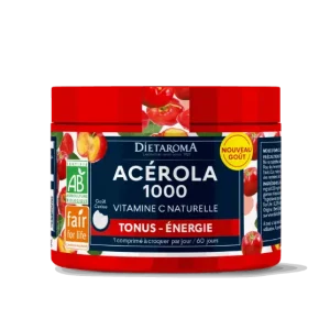 DIET ACÉROLA 1000 GOÛT Cerise FORMAT ECO 60 compr. - Tonus & Énergie