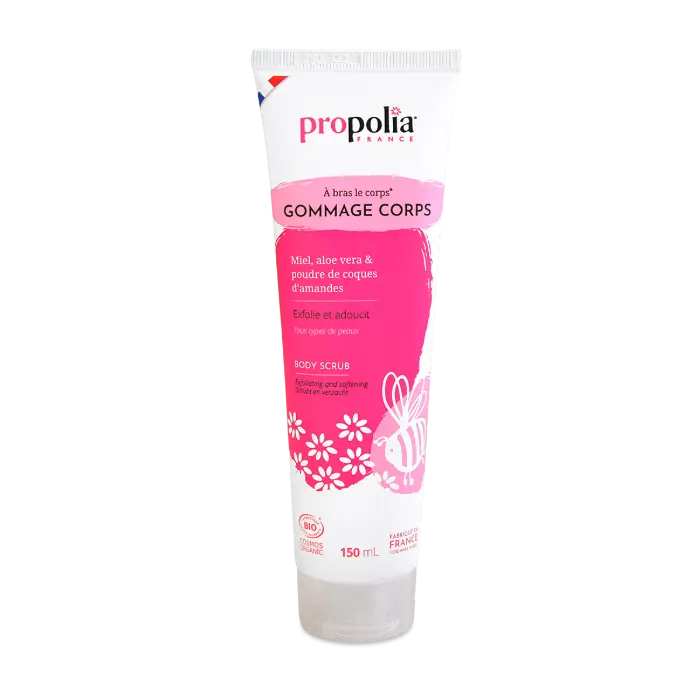 PROP GOMMAGE CORPS Miel Aloe vera & Poudre de coques d'amandes